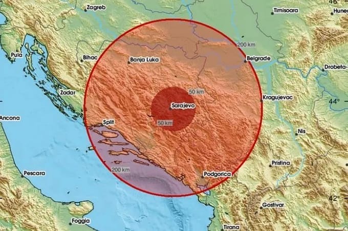 Zemljotres u blizini Sarajeva uzrokovao kratko ljuljanje i uznemirenost